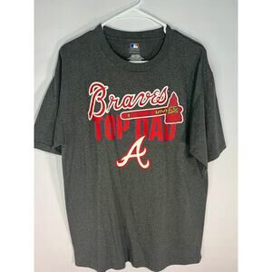 MLB Atlanta Brave Baseball Shirt "Top Dad" Mens Size L Dark gray short sleeve